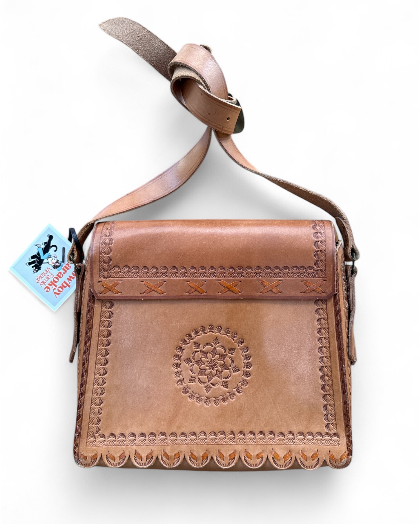 Vintage Leather Tooled Body Bag