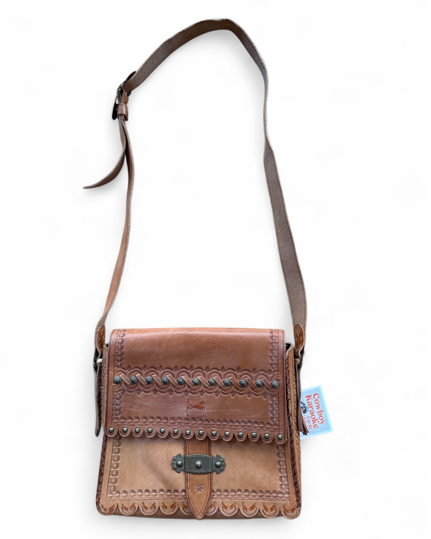 Vintage Leather Tooled Body Bag