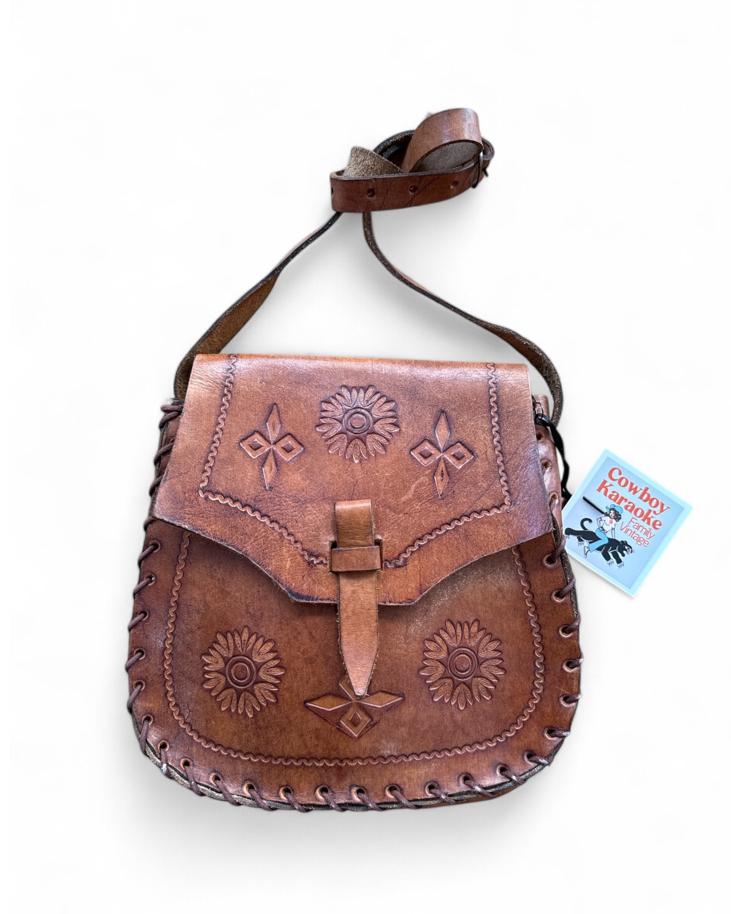 Vintage Leather Tooled Body Bag