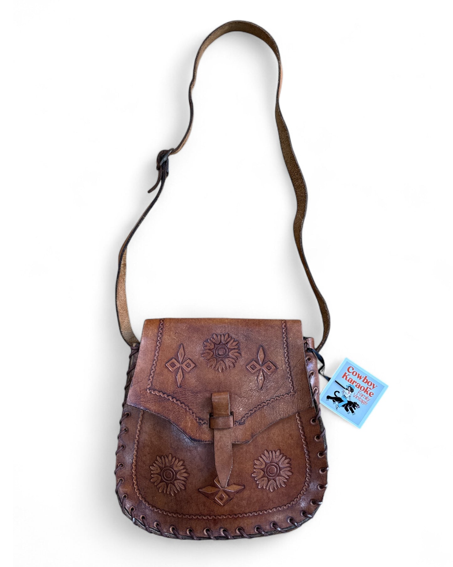 Vintage Leather Tooled Body Bag