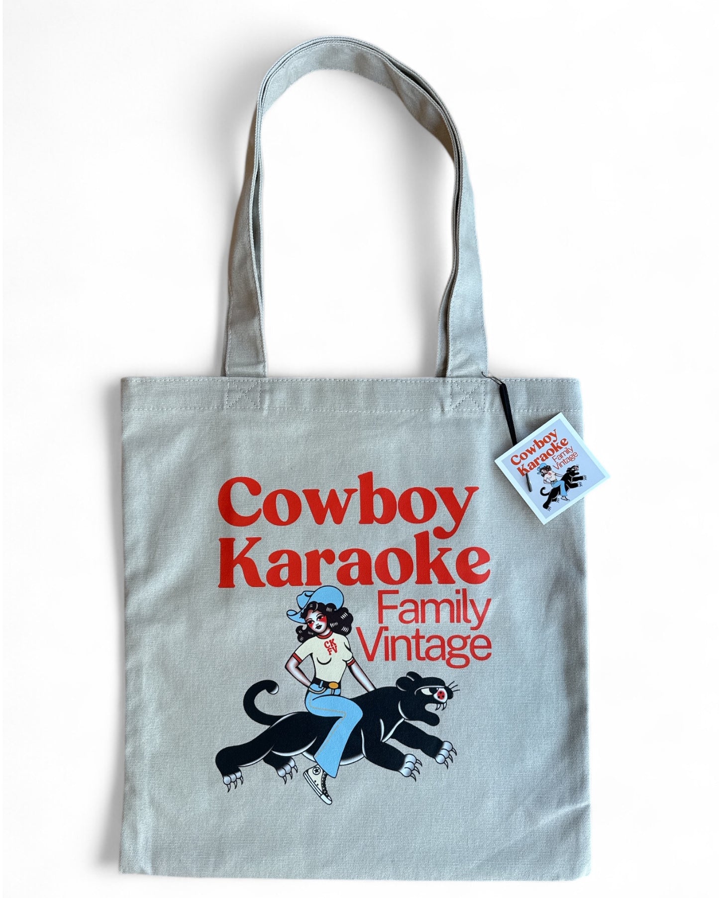 Cowboy karaoke Tote Bag Grey