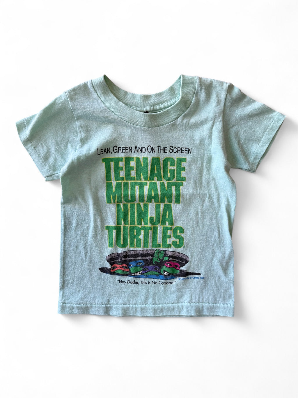 Rare Authentic 1989 TMNT Kids Tee GREEN Size 2-4