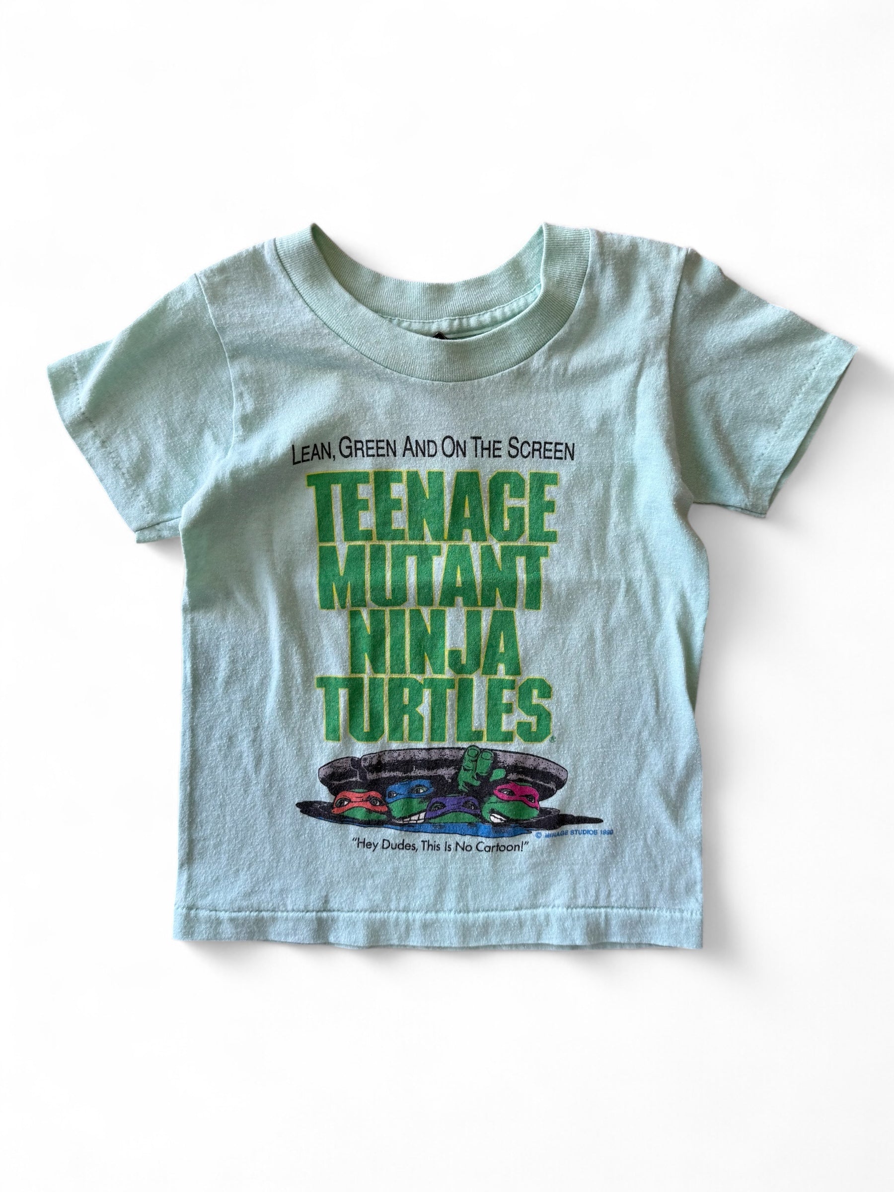 Rare Authentic 1989 TMNT Kids Tee GREEN Size 2-4