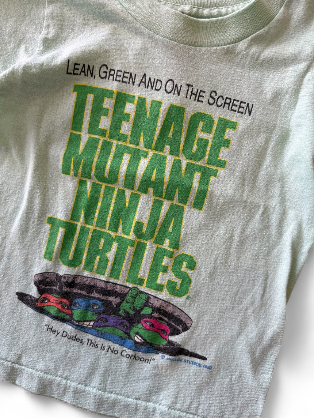 Rare Authentic 1989 TMNT Kids Tee GREEN Size 2-4