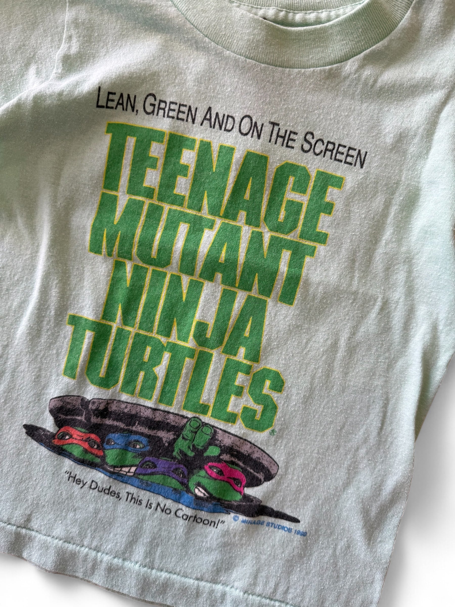 Rare Authentic 1989 TMNT Kids Tee GREEN Size 2-4