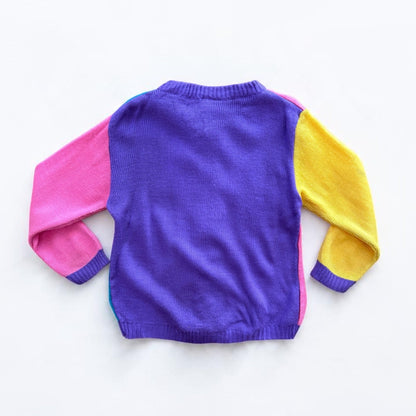 Kids Vintage 90s Disney Colour block Character Cardigan - Size 4