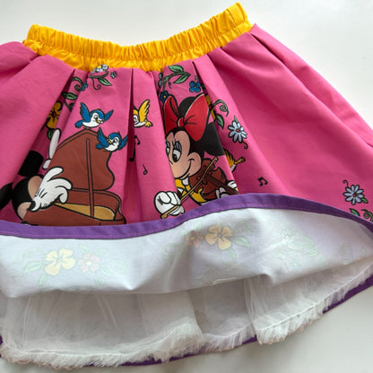 Kids Vintage Mickey & Minnie Disney Skirt Pink - Size 3/4