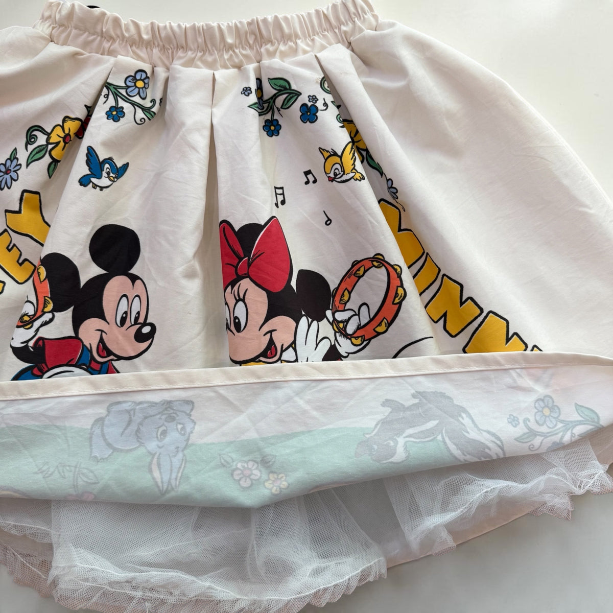 Kids Vintage Mickey & Minnie Disney Skirt - Size 7/8