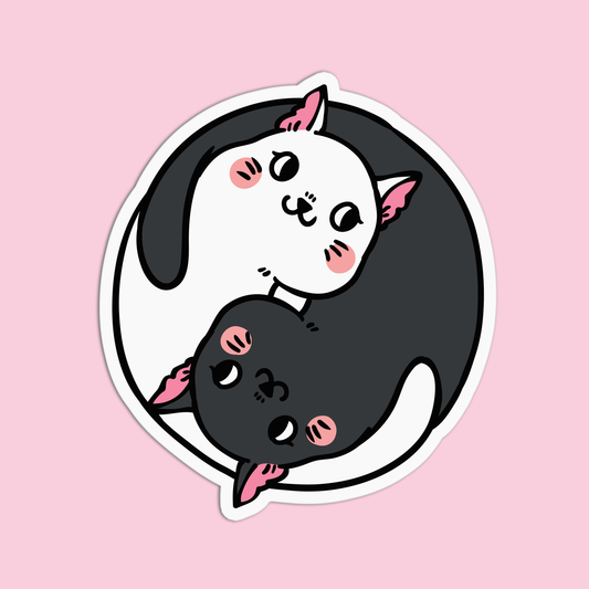 Yoga Cat Vinyl Textured Sticker