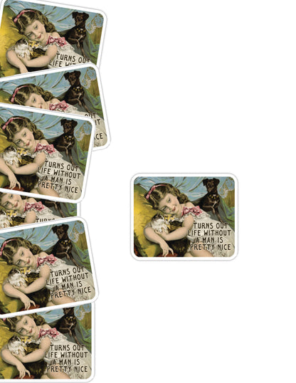 Without a Man Funny Sticker