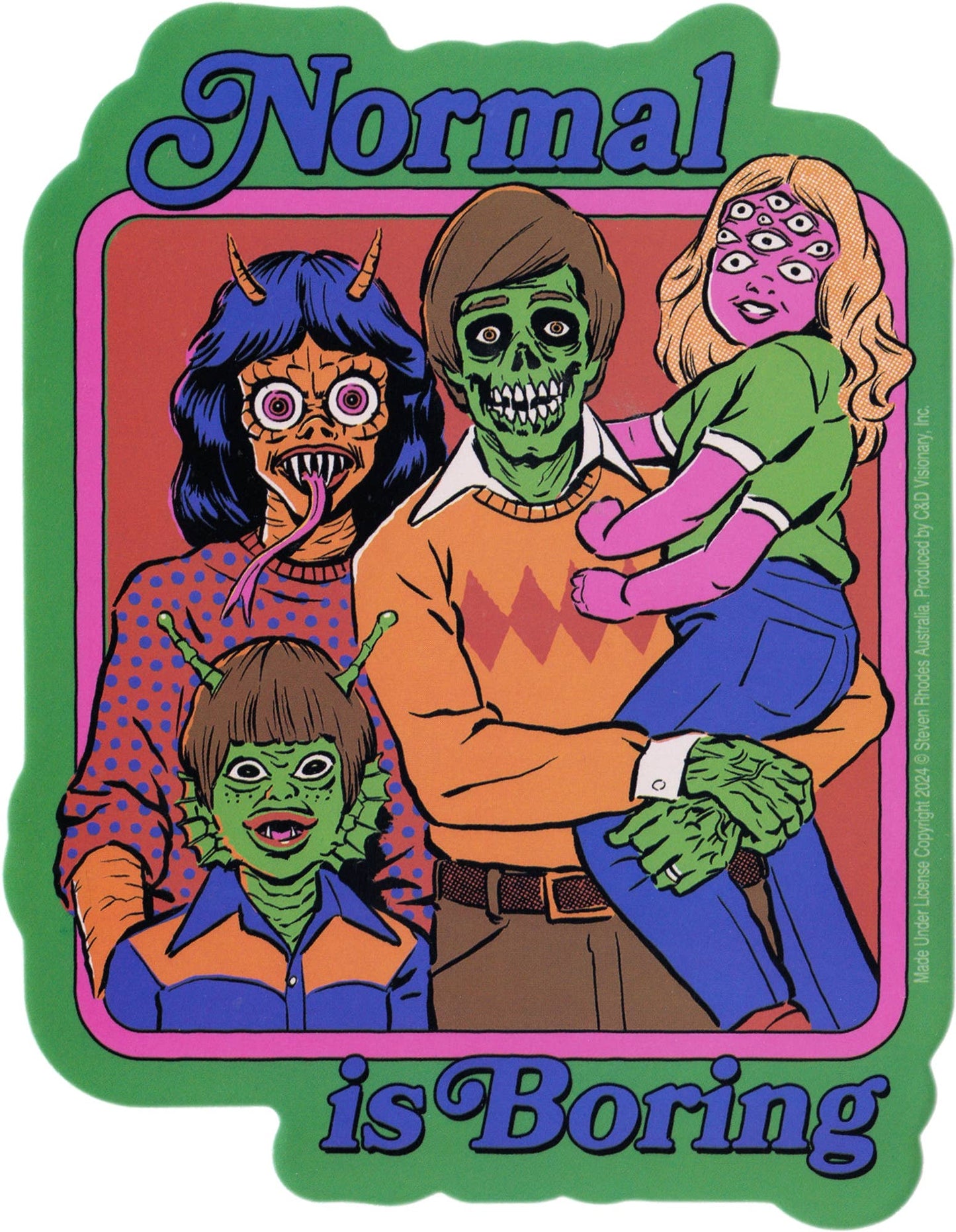 Sticker - Steven Rhodes - Normal Is Boring - Monster Family