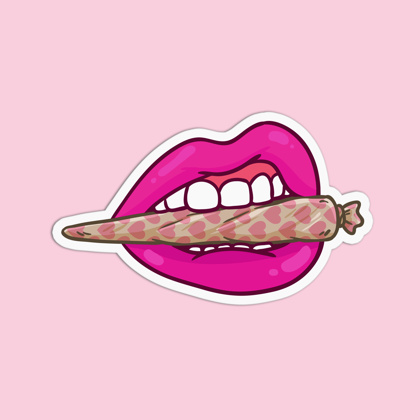 Canna Cute Lips Vinyl Textured Stickers