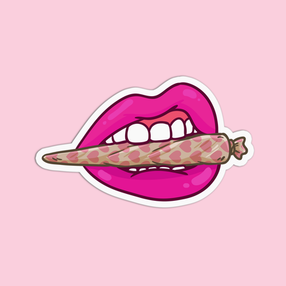 Canna Cute Lips Vinyl Textured Stickers