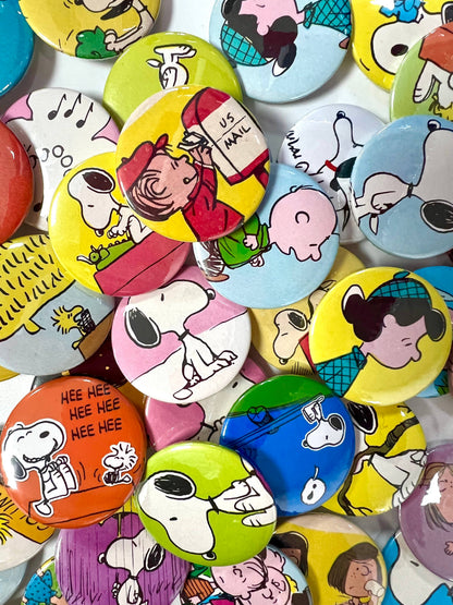 Upcycled Peanuts / Snoopy Badge Assortment